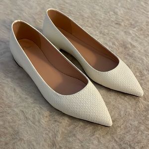 J.Crew pointed toe flats in snakeskin printed leather